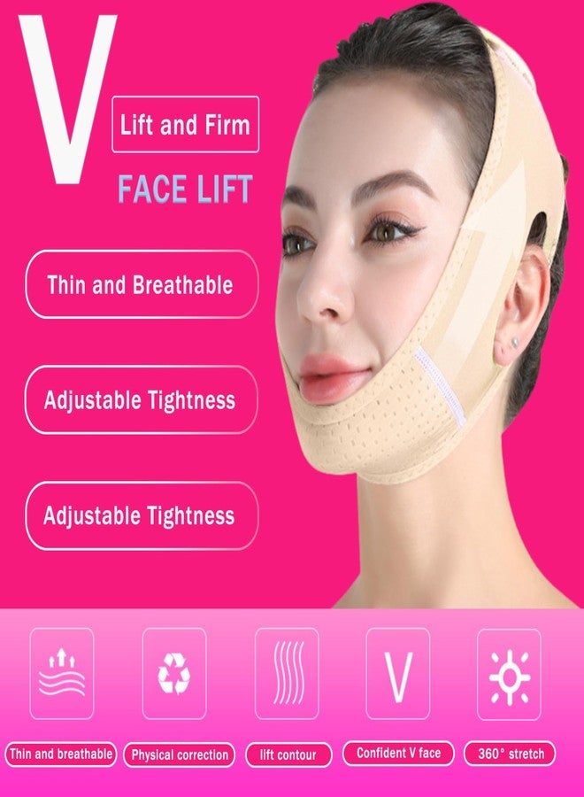 Ceoyiler Double Chin Eliminator Chin Strap for Double Chin for Women Breathable and Comfortable V Line Lifting Mask for Women Double Chin Face Lift Prevent Sagging Get Rid of Double Chin (Yellow) - Image 3