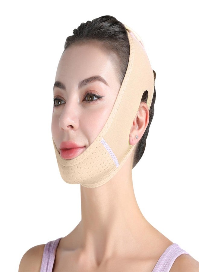 Ceoyiler Double Chin Eliminator Chin Strap for Double Chin for Women Breathable and Comfortable V Line Lifting Mask for Women Double Chin Face Lift Prevent Sagging Get Rid of Double Chin (Yellow) - Image 1