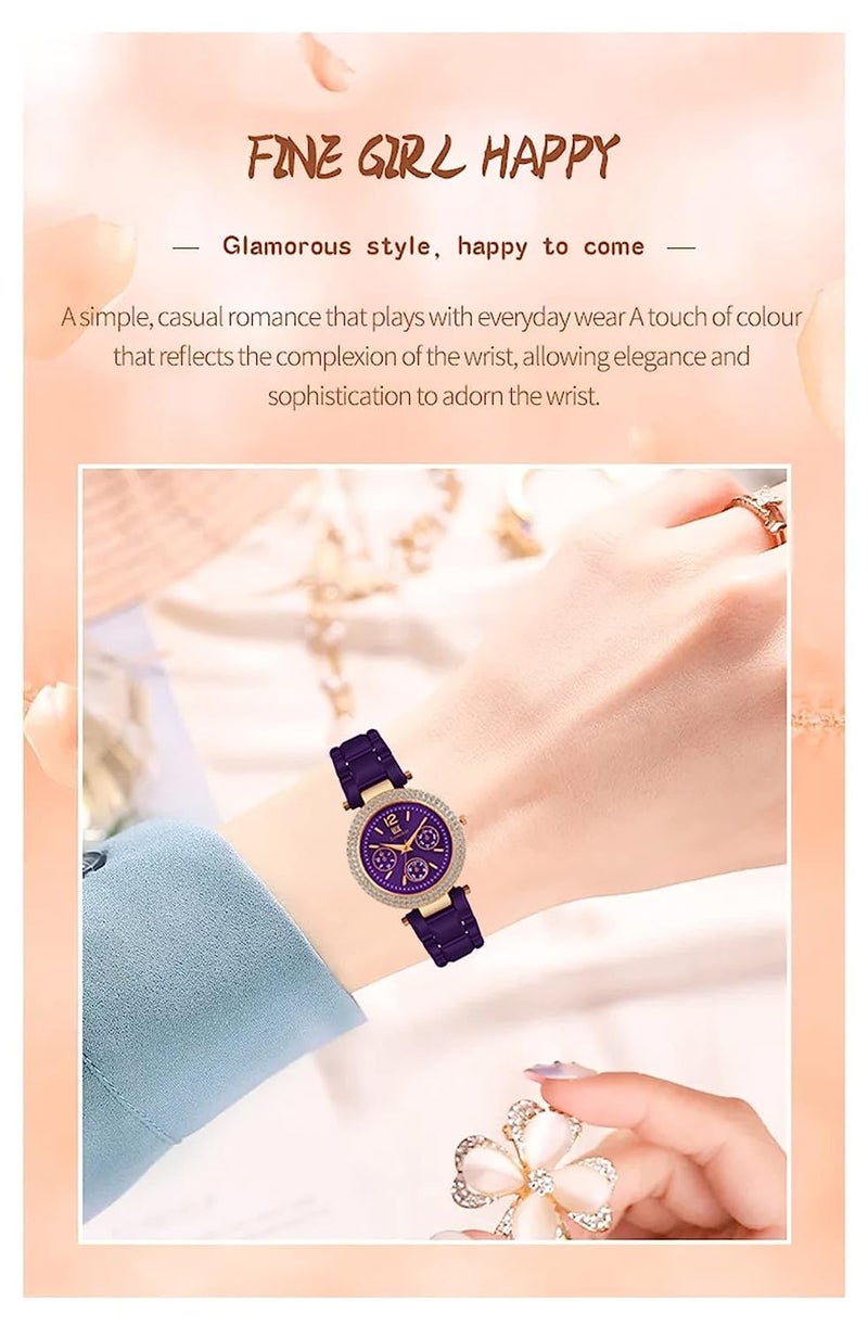 IIK COLLECTION Watch for Women Round Studded Dial Girls Watches |Analogue Quartz Movement Ladies Watch Long Battery Life Stainless Steel Chain Strap Double Lock Clasp Safety Watch for Girls. - Image 4
