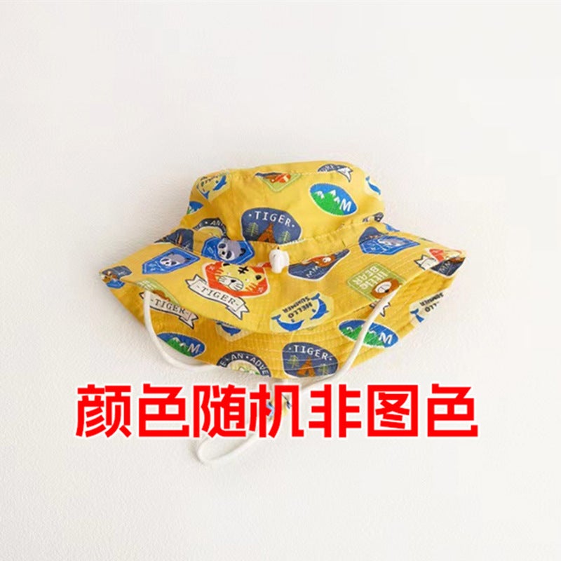 Children''s sun protection sun hat summer baby fisherman hat baby hat spring and autumn thin basin hat boys and girls Summer - Image 1