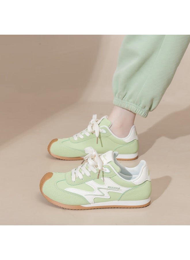 Women's Soft Sole German Training Shoes Autumn New Ballet Style Casual Sneakers Wxy5237z White Nut Green Size 38 - Image 1