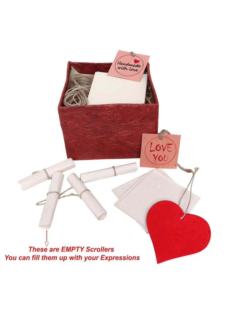 SURPRISE SOMEONE - SURPRISE SOMEONE Love 50 Empty Scrollers Sheets with Jute String and Gifts Tags for Valentine for Birthday Anniversary Heart Shape Standard Multi Color - Image 1