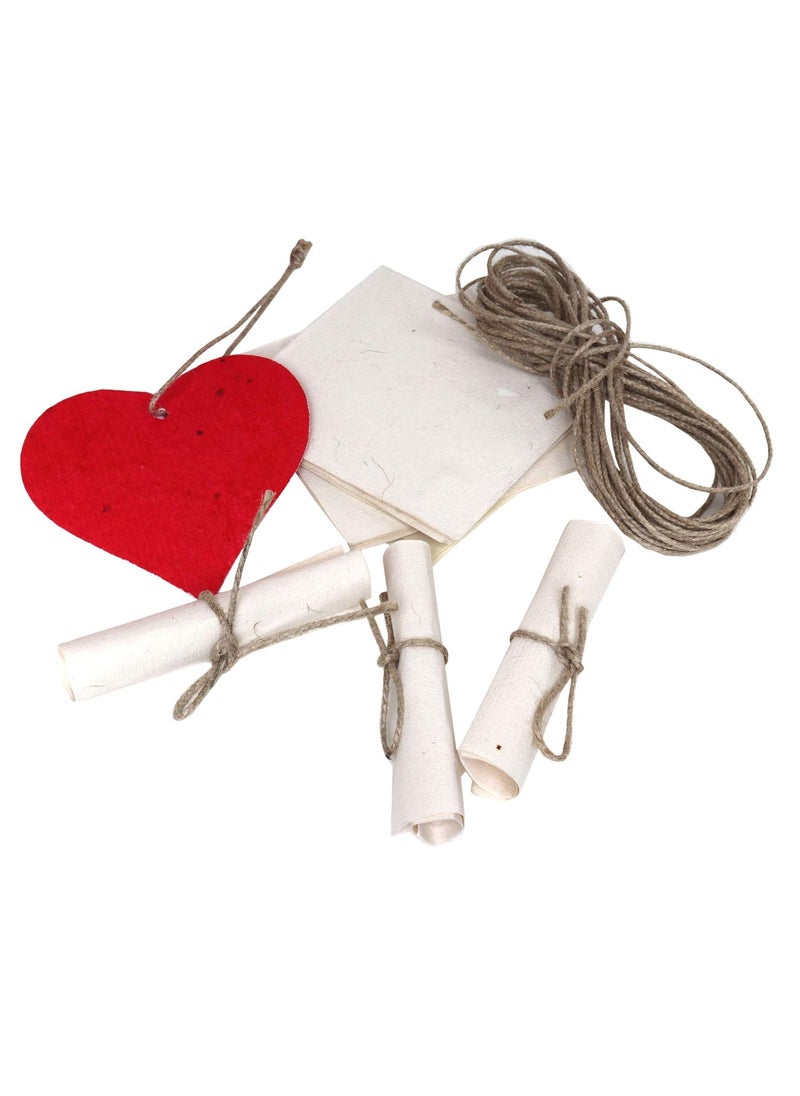 SURPRISE SOMEONE - SURPRISE SOMEONE Love 50 Empty Scrollers Sheets with Jute String and Gifts Tags for Valentine for Birthday Anniversary Heart Shape Standard Multi Color - Image 1