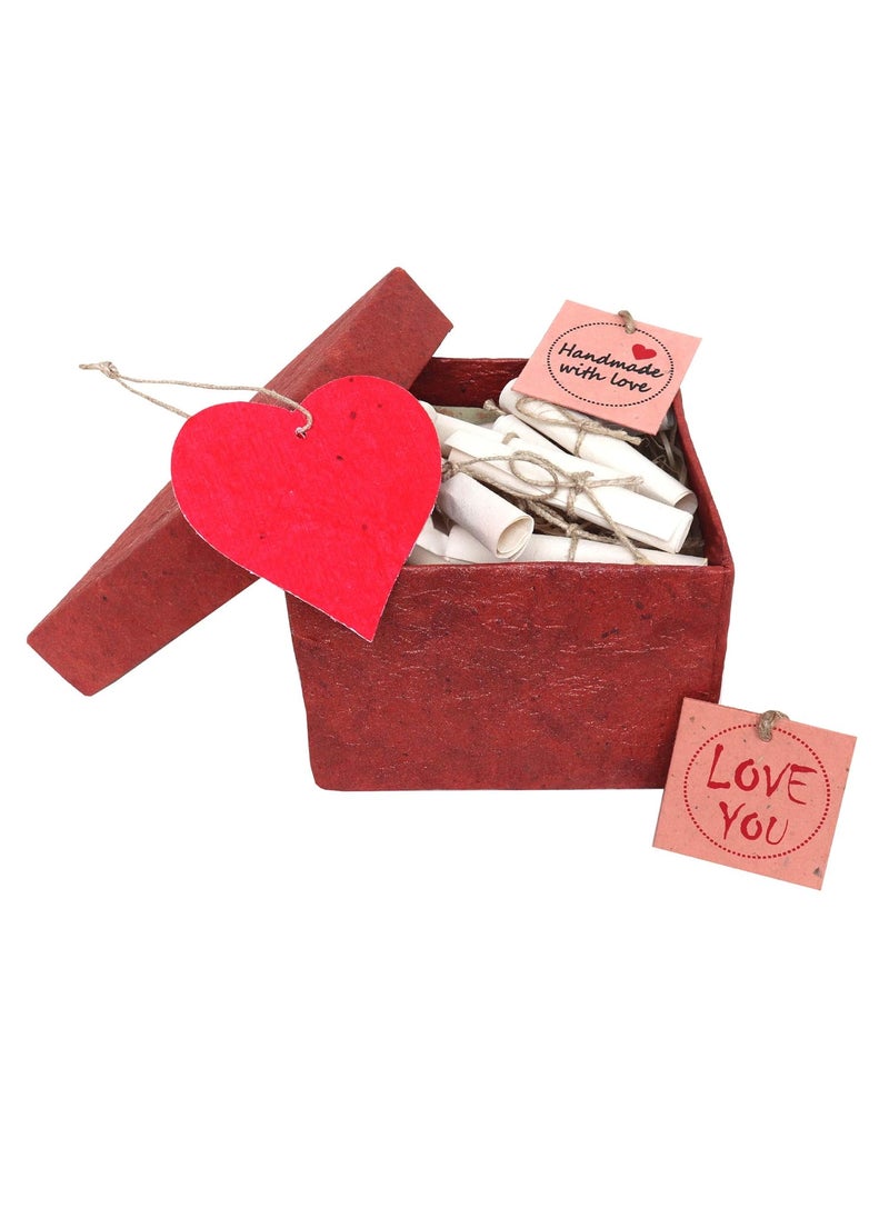 SURPRISE SOMEONE - SURPRISE SOMEONE Love 50 Empty Scrollers Sheets with Jute String and Gifts Tags for Valentine for Birthday Anniversary Heart Shape Standard Multi Color - Image 1