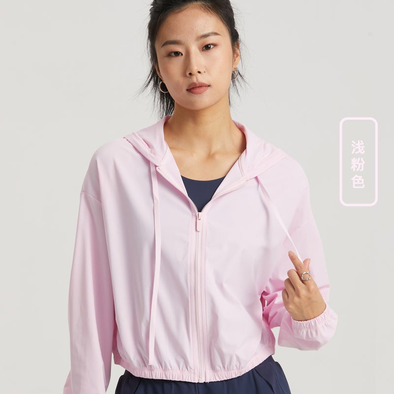 Generic New Yoga Short Zip Jacket Dopamine Sunproof Hoodie light pink 