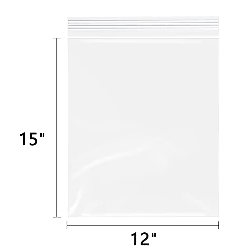 WEPOLY - 12" x 15"(500 Count) Zip Plastic Poly Bags - 2 Mil Clear Reclosable Zipper Bags for Prints, Photos, Documents, Clothing, T-Shirt, Storage - Image 2