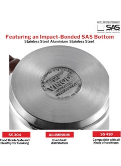VINOD Vinod Stainless Steel Milkpan/Saucepan Set of 2-1 Litre and 1.6 Litre, Tea/Chai Pan, Riveted Sturdy Handles, Induction and Gas Stove Friendly, SAS Bottom  - Image 4