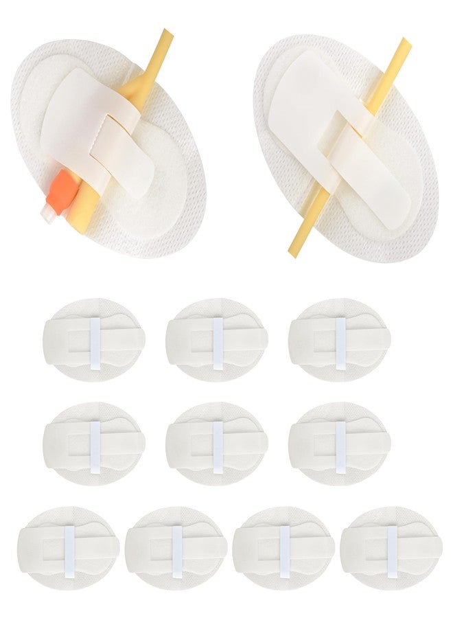 BeHerk 12 PCS Catheter Stabilization Devices, Foley Catheter Supplies, Urinary Leg Bag Legband Holder Sticker, Self Adhesive Catheter Tube Holder for PEG/G/Feeding Tube（White） - Image 1