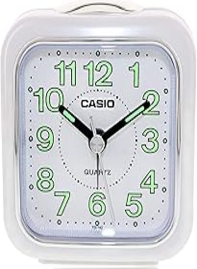Casio TQ-142-7DF Analog Alarm Clock - White