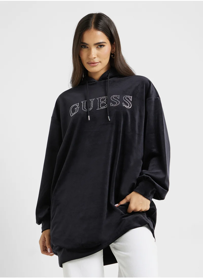 GUESS Logo Hooded Sweatshirt