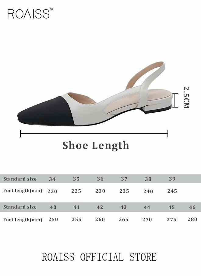 Womens Slingback Pumps Pointed Toe Low Heel Women's Stiletto High Heels French Sandals Women Chunky Low Heel Pumps