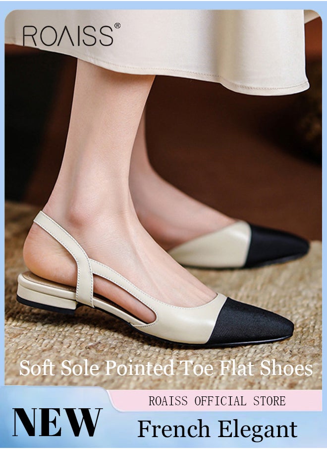 Womens Slingback Pumps Pointed Toe Low Heel Women's Stiletto High Heels French Sandals Women Chunky Low Heel Pumps