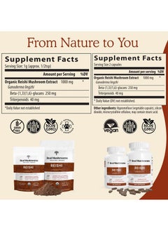 Real Mushrooms Reishi Capsules - Organic Mushroom Extract Supplement with Potent Red Reishi Mushroom - Vegan Mushroom Supplement, Non-GMO, 90 Caps  - Image 3