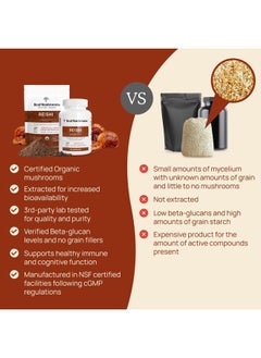 Real Mushrooms Reishi Capsules - Organic Mushroom Extract Supplement with Potent Red Reishi Mushroom - Vegan Mushroom Supplement, Non-GMO, 90 Caps  - Image 5