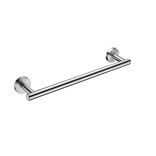 Nolimas Brushed Nickel Bath Towel Bar Single Bars Towel Rack Rod Classic Wall Mounted SUS304 Stainless Steel Bathroom Towel Holder Toilet Kitchen Towel Shelf Single Layer,16 inches - Image 1