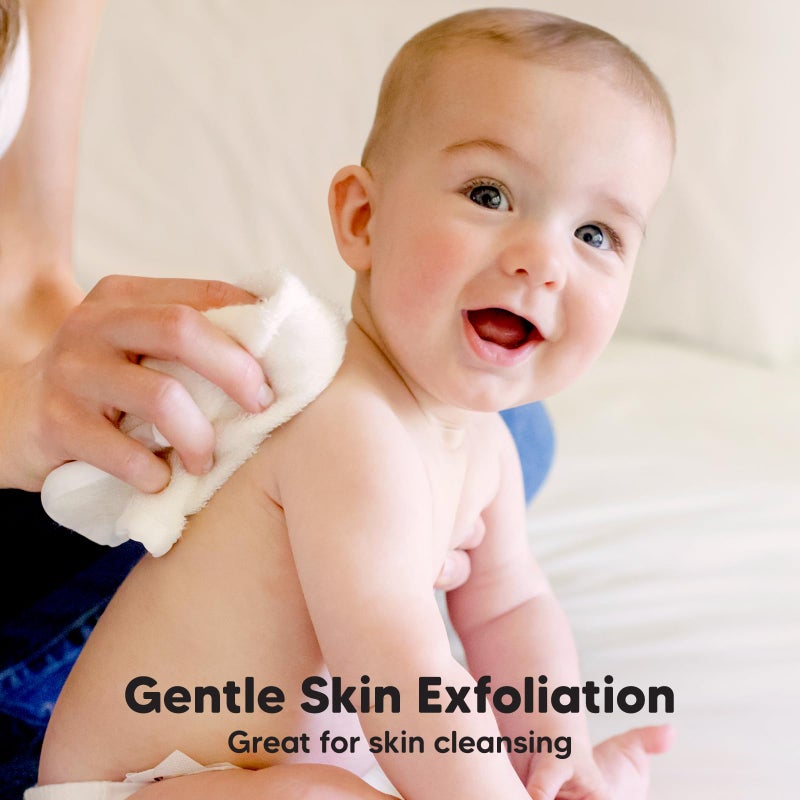 KeaBabies 6-Pack Baby Washcloths - Soft Absorbent Viscose from Bamboo Wash Cloths for Babies, Kids, Toddlers, Infant, Newborn Bath Towels, Gentle on Sensitive Skin, 10x10 Reusable Face Towels (White/Stone) - Image 3