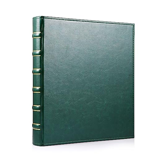 WOT I Deluxe Trading Card Binder 540 Pockets Collectible Card Binder Sleeves Refillable Leather 3 Ring Binder with Double Sided Pockets for Holding Cherished Cards Green - Image 1