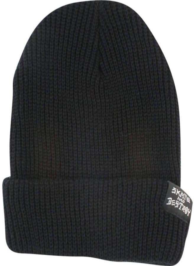 Thrasher Magazine Skategoat/Skate And Destroy Black Beanie Hat - Image 1