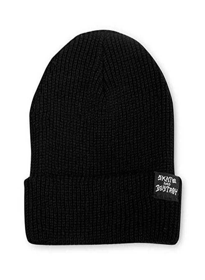 Thrasher Magazine Skategoat/Skate And Destroy Black Beanie Hat - Image 2