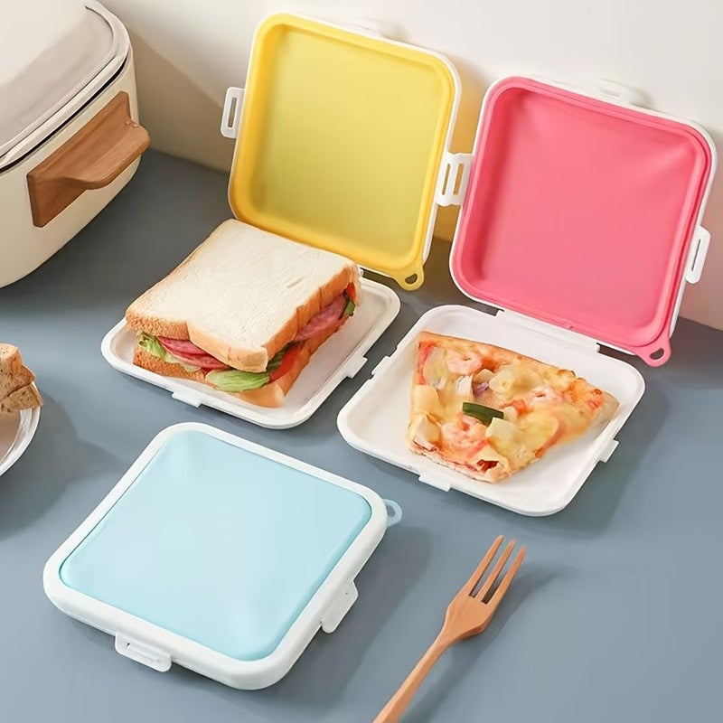 Pink Sandwich Toast Bento Box Portable Outdoor Lunch for Student Office Worker Household - Image 1