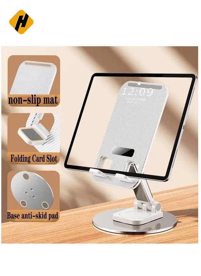 HuHa Portable Foldable Phone Stand, 360 Degree Rotation, Height Adjustable, Cell Phone Holder - White  - Image 5