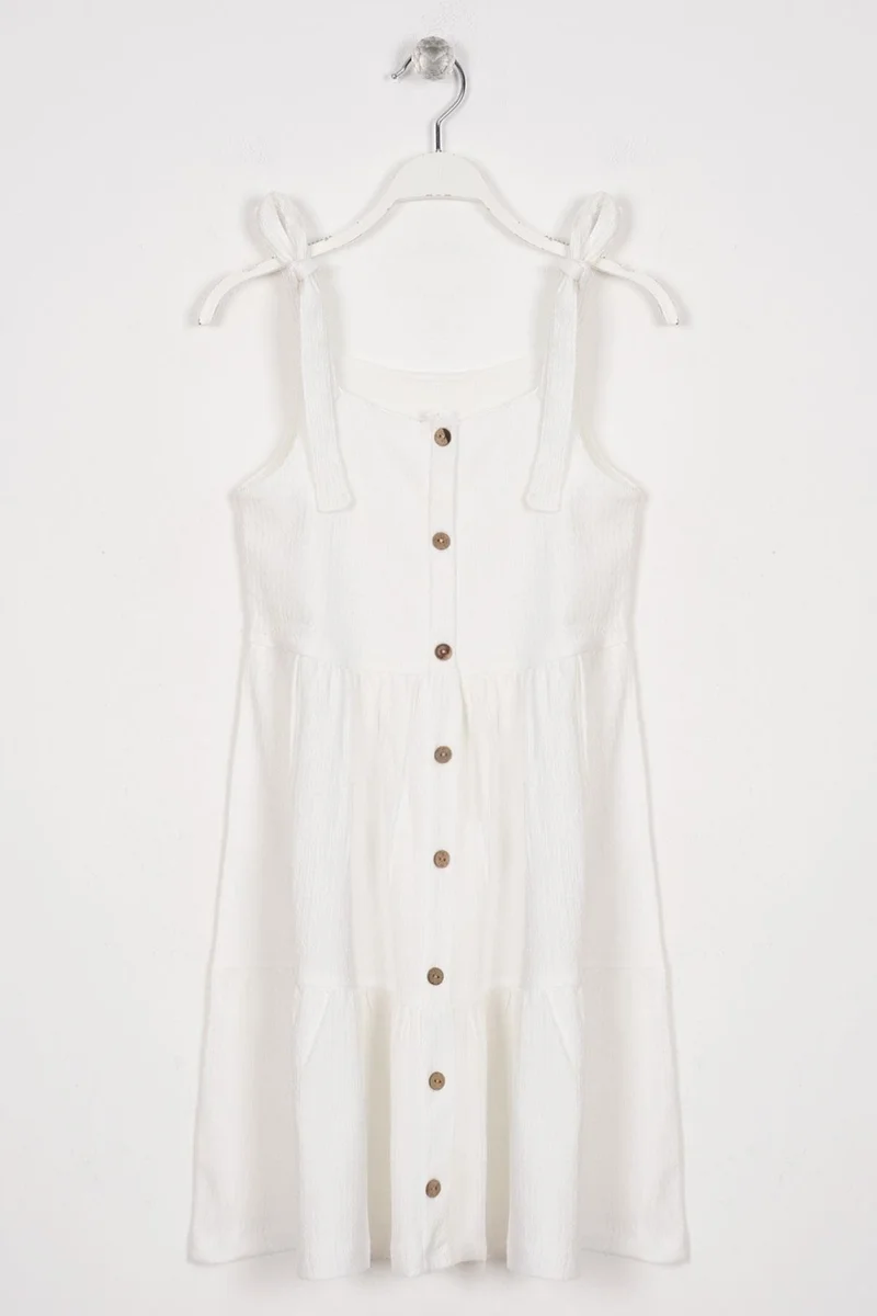 Zepkids White Button Sundress