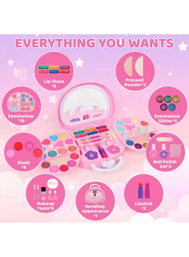 Topsolid Kids Makeup Kit for Girl, Toddler Makeup Non Toxic for Kids 8-12, Real Washable Make Up Set for Girls, Princess Toys Cosmetic Set Birthday for 3 4 5 6 7 8 9 10 Years Old. - Image 2