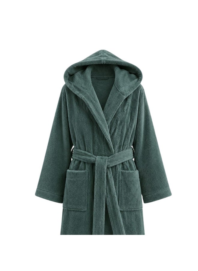 TM HOME Luxury Hotel Bath Robe Hoddies   + Towel 100*50 + Slipper with Luxury Box – 100% Egyptian Cotton – Elegant Color – Ultra-Soft, Highly Absorbent & Premium Quality for Home, Spa & Hotels - Image 3
