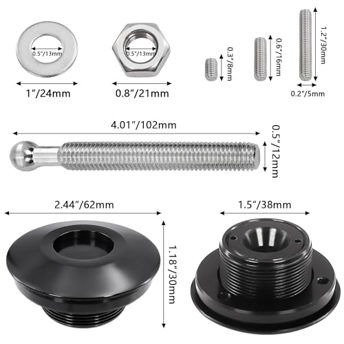 Doaho Packs of 2 Quick Release Hood Latch 2.44" Universal Aluminum Hood Pins Kit for Car Truck Racing Aftermarket Security Locking Clip Fasteners - Black - Image 2