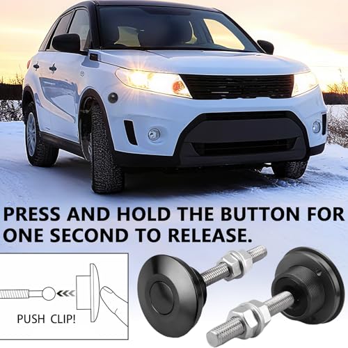 Doaho Packs of 2 Quick Release Hood Latch 2.44" Universal Aluminum Hood Pins Kit for Car Truck Racing Aftermarket Security Locking Clip Fasteners - Black - Image 5