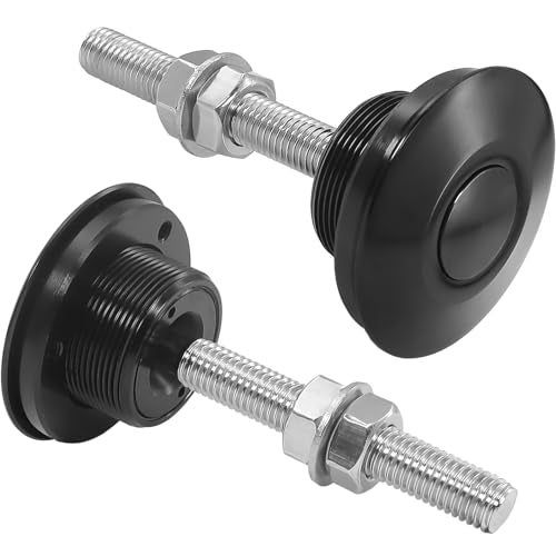Doaho Packs of 2 Quick Release Hood Latch 2.44" Universal Aluminum Hood Pins Kit for Car Truck Racing Aftermarket Security Locking Clip Fasteners - Black - Image 1