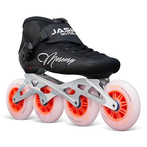 JASPO Mercury Inline Speed Skates for Kids, Teens, Adults – High-Performance Carbon Fiber Professional Racing Skates, ABEC- 9 Bearings, Durable Aluminum Frame (Mercury, UK-2 (8.86 Inches, 22.5 cms)) - Image 1