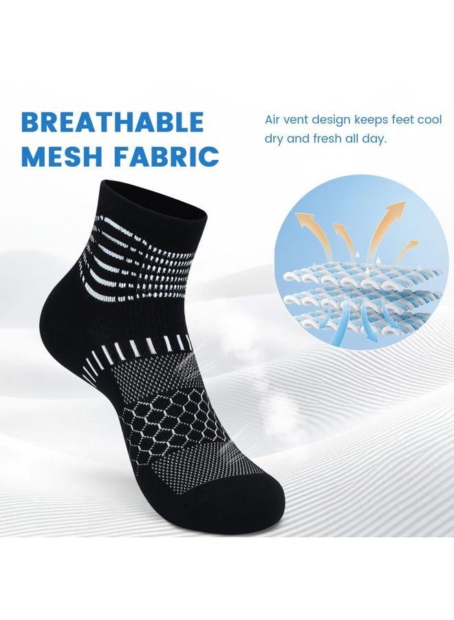 IRAMY Ankle Compression Socks for Women Men Coolmax Moisture Wicking Socks Plantar Fasciitis Relief 3/5 Pairs, White(3 Packs), M - Image 4