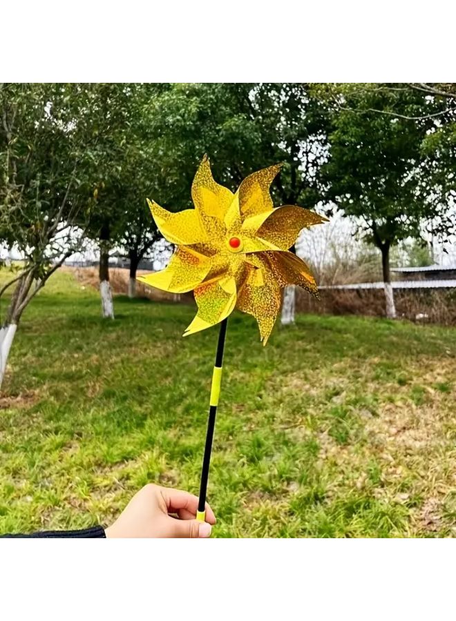 Green Sequin Octagonal Windmill Outdoor Handheld Toy for Garden Wedding Decor - Image 5