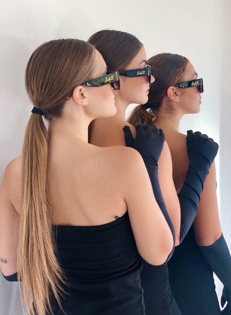 SOL.K Comcarrox-K Sol.K Sunglasses - Striking Design with Glitter Detailing, Luxury Acetate Arms, UV400 CR-39 Lenses, and 2-Year Warranty - Image 2