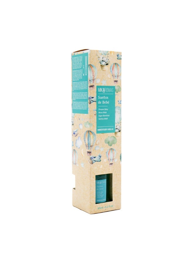 Mikaromas Reed Diffuser  Baby Dreams, 95ml | Long-Lasting Home Fragrance | Soft, Gentle & Soothing Aroma for Nurseries, Bedrooms & Living Spaces|Elegant Reed Diffuser for a Calm and Relaxing Ambience - Image 2