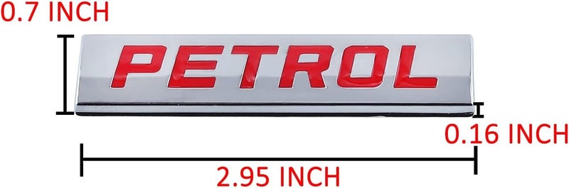 AutoBizarre 3D Raised Petrol Metal Monogram Emblem Badge Sticker for All Cars & Bikes (Silver Red) - Image 3