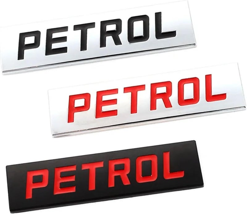 AutoBizarre 3D Raised Petrol Metal Monogram Emblem Badge Sticker for All Cars & Bikes (Silver Red) - Image 5
