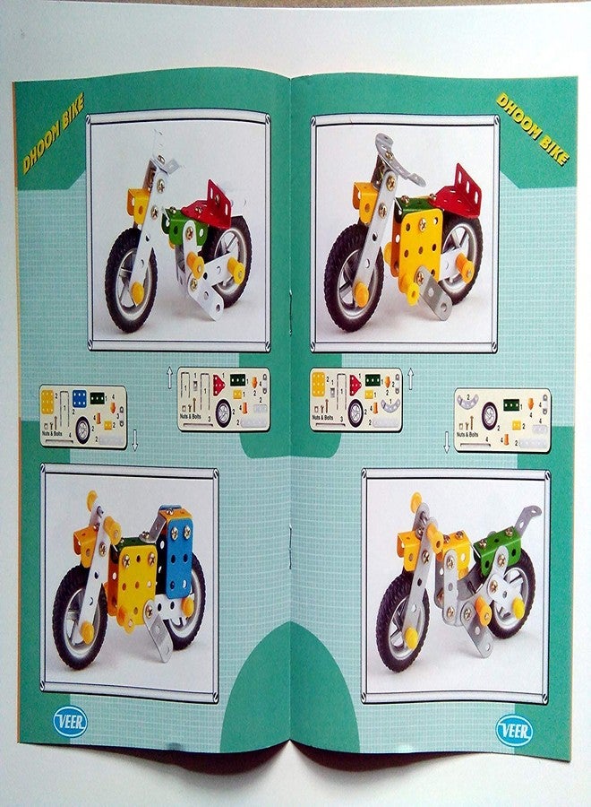 SARNESHWERAM Little Engineer Mechanical Kit Dhoom Bike for Juniors 86 Pieces DIY Construction Toy Set for Boys and Girls Age 6 Years and Above Multicolor Educational Building Activity Game 16 Models - Image 4