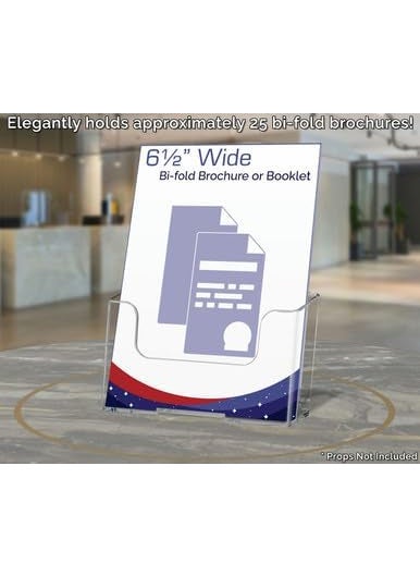 Deflecto 4 Pack Brochure Holder for 65 Bifolds Clear Acrylic Space Saving Wall Mount or Countertop Display for Convenience Stores Offices and Libraries Hanging Hardware Included by Marketing Holders  - Image 3