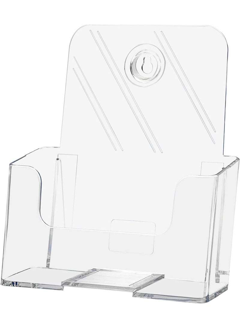Deflecto 4 Pack Brochure Holder for 65 Bifolds Clear Acrylic Space Saving Wall Mount or Countertop Display for Convenience Stores Offices and Libraries Hanging Hardware Included by Marketing Holders  - Image 1
