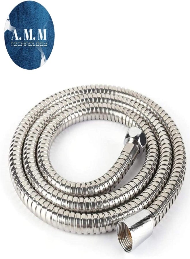 AKDC Stainless Steel Flexible Shower Hose 1.5 M Long Bathroom Shower Water Hose Extension Plumbing Pipe Pulling Spring Tube, [Amm Technology] - Image 4