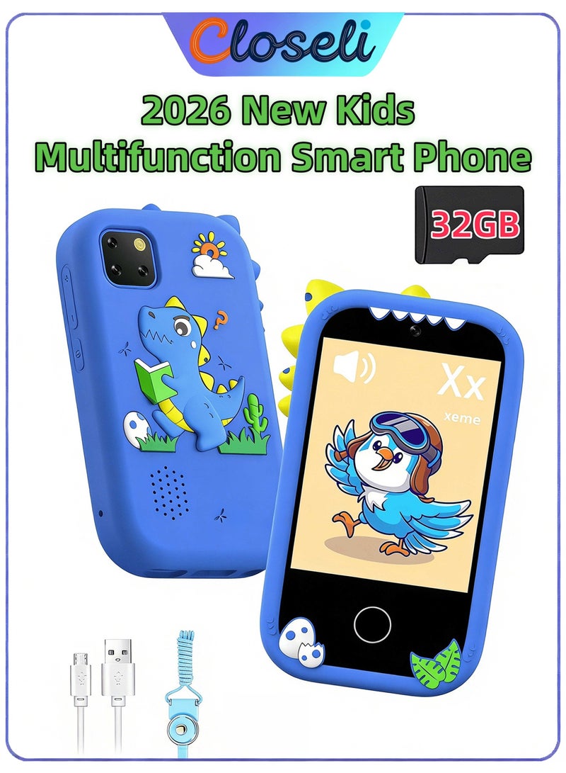 Closeli 2026 New Kids Multifunction Smart Phone, Kids Toy Phone, Educational Learning Toy, 2.8" Touchscreen, 1080P Dual Camera, 18 Educational Games, Music Player, Video Recording, with Protective Case, Gifts for Boys & Girls, Birthday Gift(32GB) - Image 1