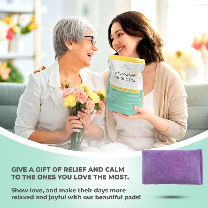 MY HEATING PAD وسادة تسخين الميكروويف - وسادات تسخين رطبة قابلة للتسخين في الميكروويف لتخفيف المفاصل والعضلات - حزمة حرارة ساخنة للميكروويف لتقلصات - وسادة علاج مبردة أو مسخنة - بنفسجي بدون رائحة - Image 5