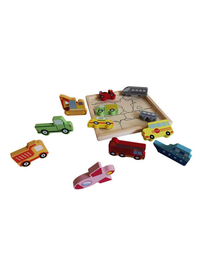 NIBEMINENT Wooden Vehicles Puzzle Set 16x16cm - Image 4