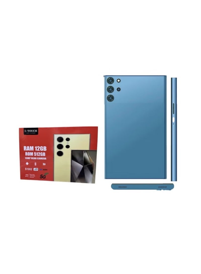 I-TOUCH ITouch Smart Tablet S1002 10.1-Inch Android 13 Tab | 12GB RAM 512GB ROM | Dual SIM 5G LTE + Wi-Fi | MAL400 GPU | With PU Protective Cover | Powerful Study & Entertainment Tablet – Blue - Image 1