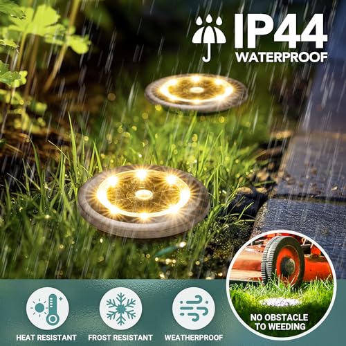SOLPEX Mini Solar Ground Lights, 10 Pack Solar Lights Outdoor Waterproof, Pathway Lights Solar Powered, Solar Garden Lights, Landscape Lighting for Yard Driveway Walkway (Warm White) - Image 5