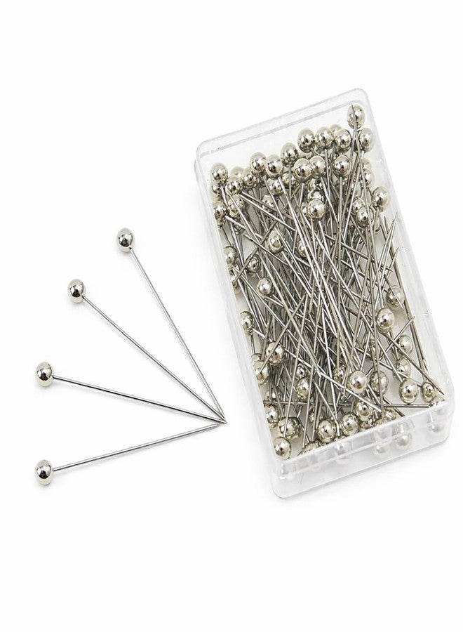 Decorative Ball Head Hijab Pins, Silver Colour, Metal Scarf Pins for Fabric - Image 1