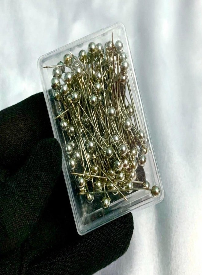 Decorative Ball Head Hijab Pins, Silver Colour, Metal Scarf Pins for Fabric - Image 2