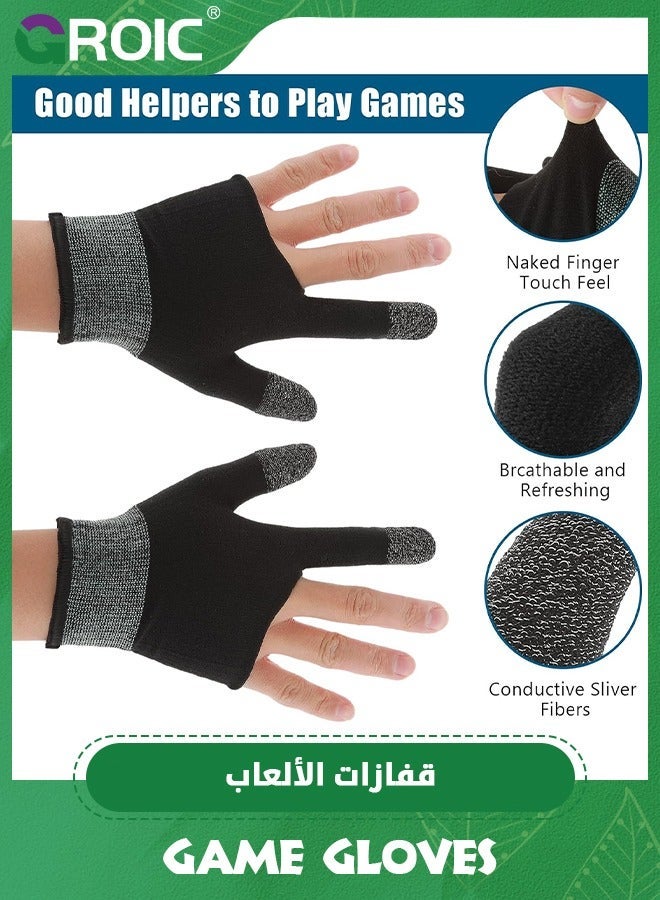 GROIC 2 Pairs Game Gloves Thumb Sleeves Mobile Gaming Phone Comfort Touch Finger for Mittens Nylon Breathable  - Image 3